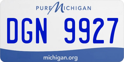 MI license plate DGN9927