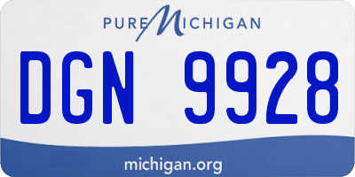 MI license plate DGN9928