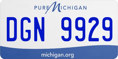 MI license plate DGN9929