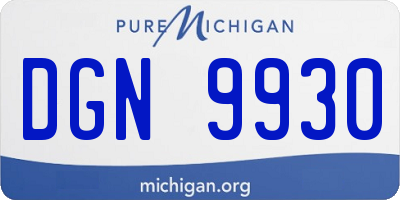 MI license plate DGN9930