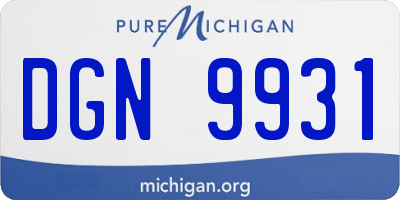 MI license plate DGN9931