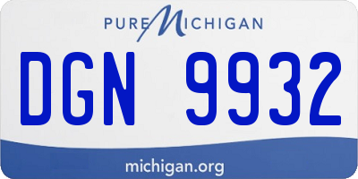 MI license plate DGN9932