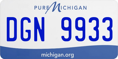 MI license plate DGN9933
