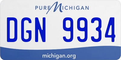 MI license plate DGN9934