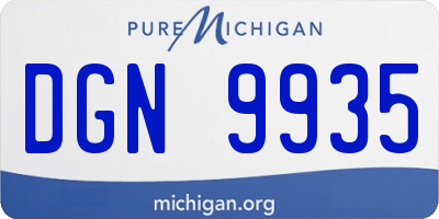 MI license plate DGN9935