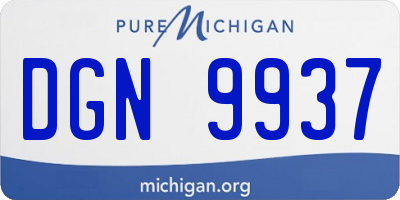 MI license plate DGN9937