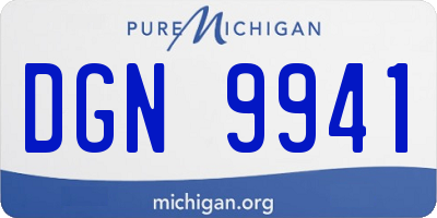 MI license plate DGN9941