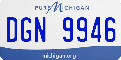 MI license plate DGN9946