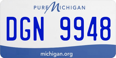 MI license plate DGN9948