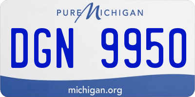 MI license plate DGN9950