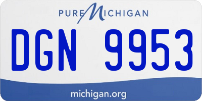 MI license plate DGN9953