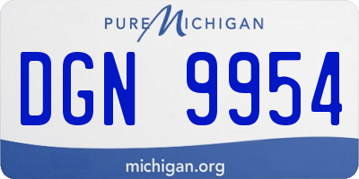 MI license plate DGN9954