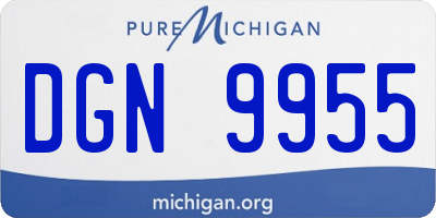 MI license plate DGN9955