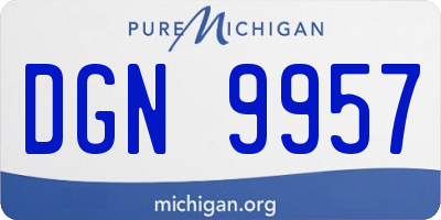 MI license plate DGN9957