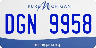 MI license plate DGN9958