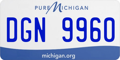 MI license plate DGN9960