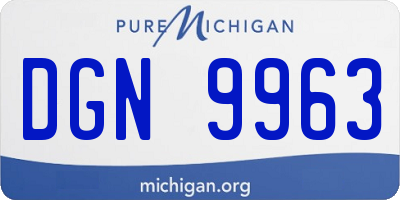 MI license plate DGN9963
