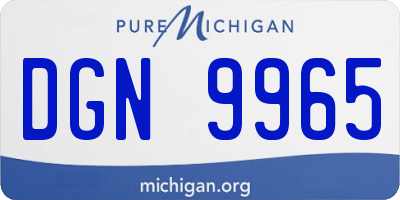 MI license plate DGN9965