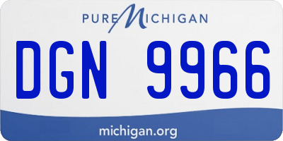 MI license plate DGN9966