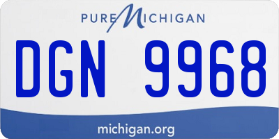 MI license plate DGN9968