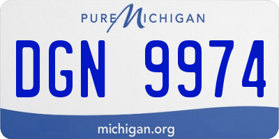 MI license plate DGN9974
