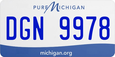 MI license plate DGN9978
