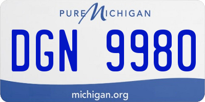 MI license plate DGN9980