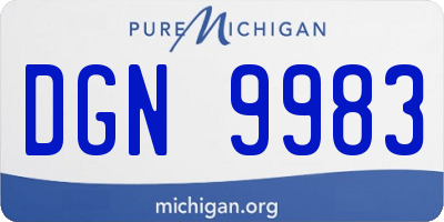 MI license plate DGN9983