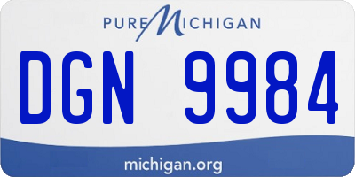 MI license plate DGN9984