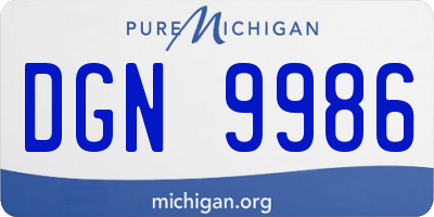MI license plate DGN9986