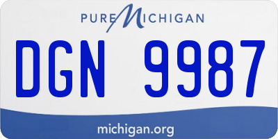 MI license plate DGN9987