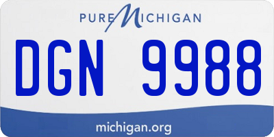 MI license plate DGN9988
