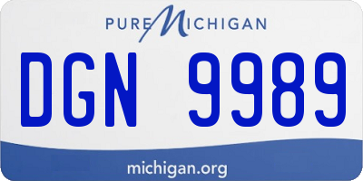 MI license plate DGN9989