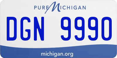 MI license plate DGN9990