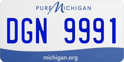 MI license plate DGN9991