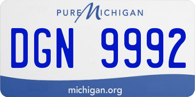 MI license plate DGN9992
