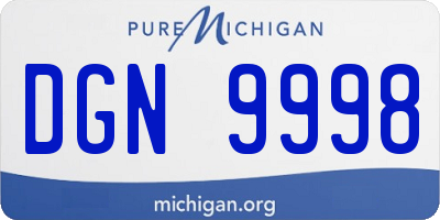 MI license plate DGN9998