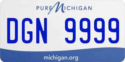 MI license plate DGN9999