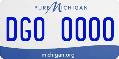 MI license plate DGO0000