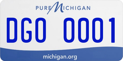 MI license plate DGO0001