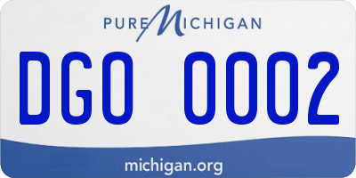 MI license plate DGO0002