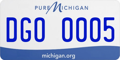 MI license plate DGO0005