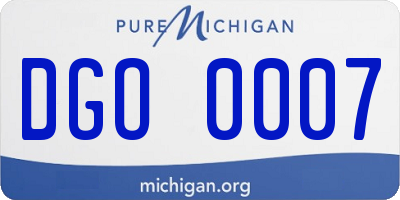 MI license plate DGO0007