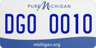 MI license plate DGO0010