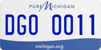 MI license plate DGO0011
