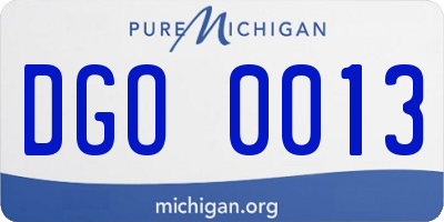 MI license plate DGO0013