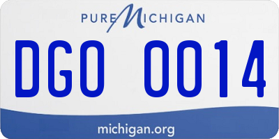MI license plate DGO0014