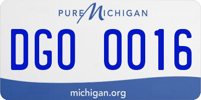 MI license plate DGO0016