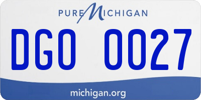 MI license plate DGO0027