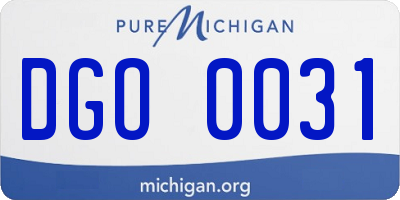 MI license plate DGO0031